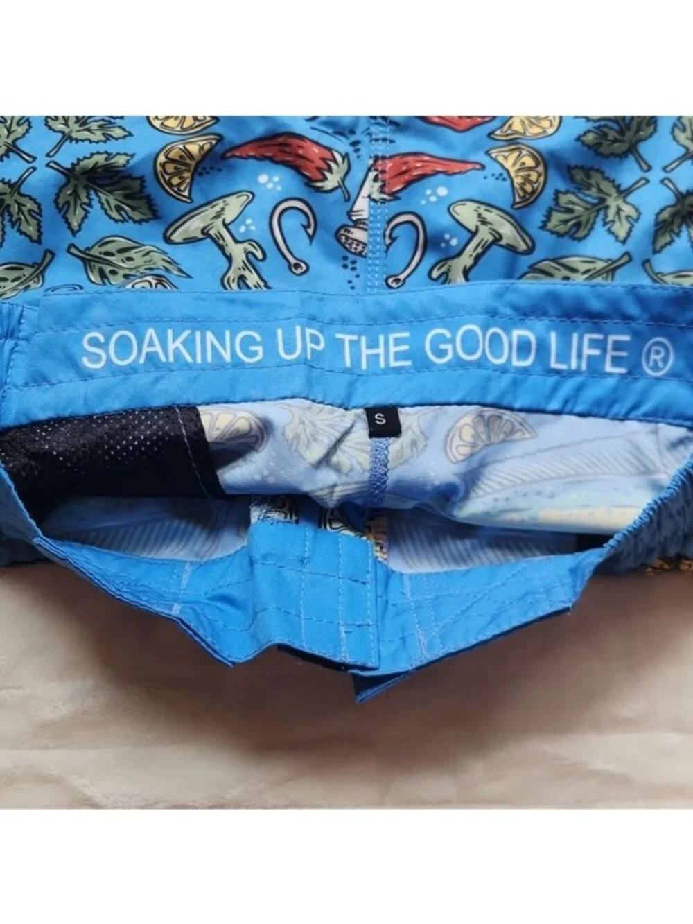 Men's What The FIN, Summer , Vacation, Beach, Pool, Blue Graphic Swim Shorts